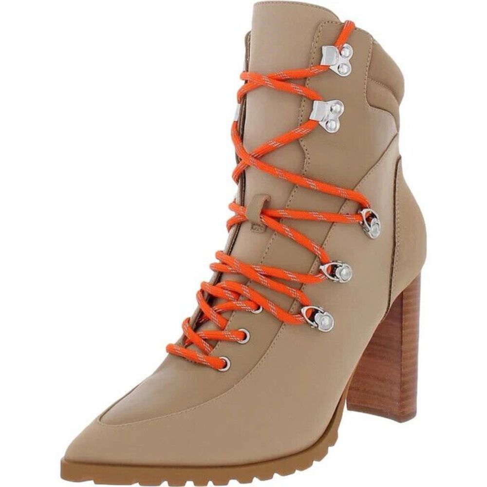 Steve Madden Womens Karey Leather Pointed Toe Ankle Boots Size 10 Sand Beige